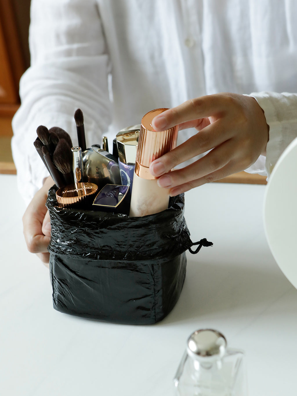 Square Drawstring Tyvek Makeup Bag