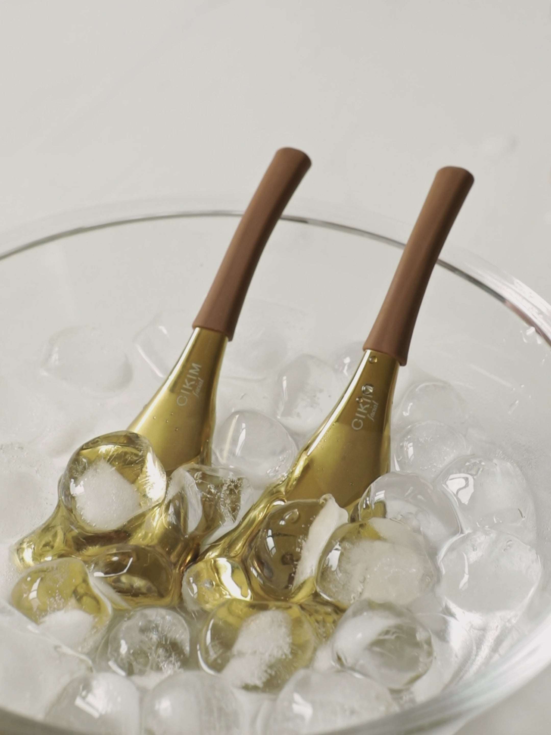 Hot and cold dual-use beauty device — gold